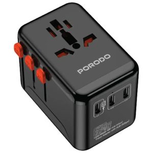 Porodo 5Gbps USB HUB Universal Travel Adapter | 65W GaN Charger