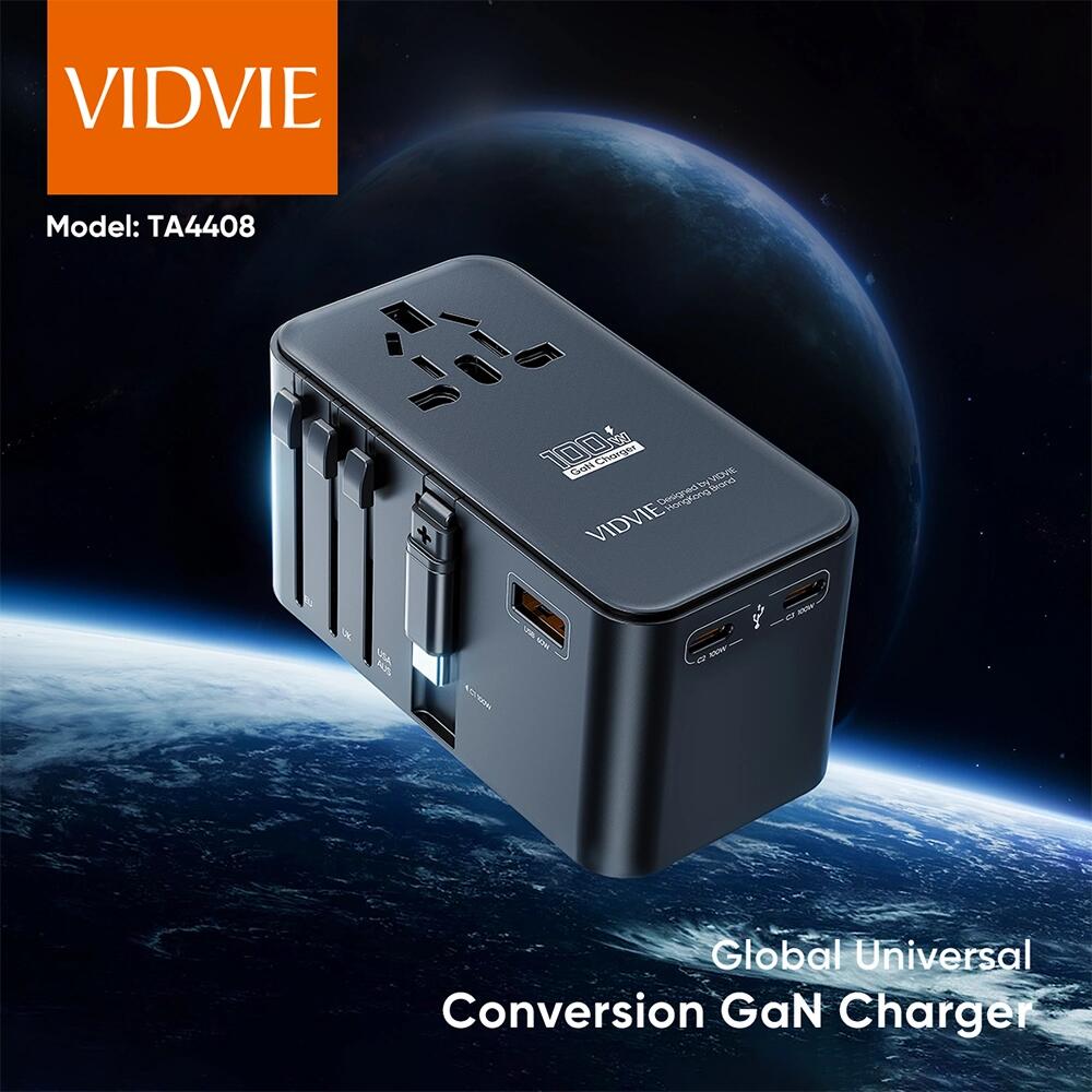 Vidvie 100W Global Universal Travel Adapter with Built-in Retractable Cable - Image 2